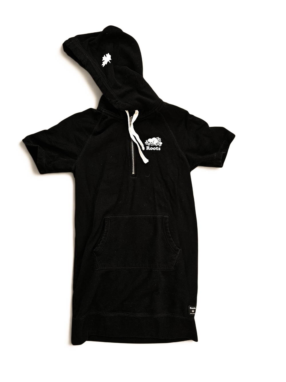 Roots Dockside Short Sleeve Hoodie Dress XS NWOT